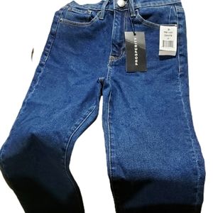 Prosperity Denim High Waist Straight Leg Crop Jeans, Size 25 - Blue (NWT)
